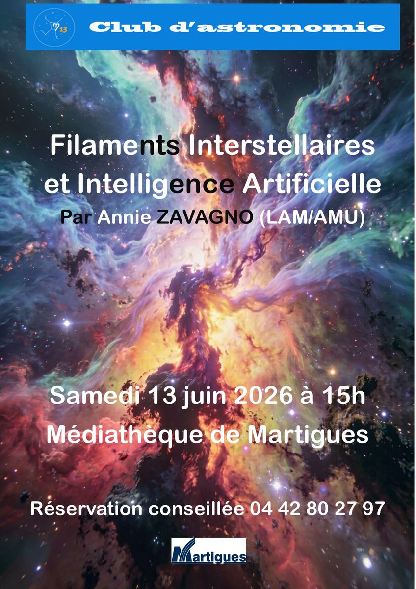 Rey_S13's tweet photo. A ne pas manquer, dans 10 jours, quand l'IA rencontre l'astronomie ! Venez nombreux à la médiathèque de #Martigues avec @astroclubm13 https://t.co/9vqs0lxvL7