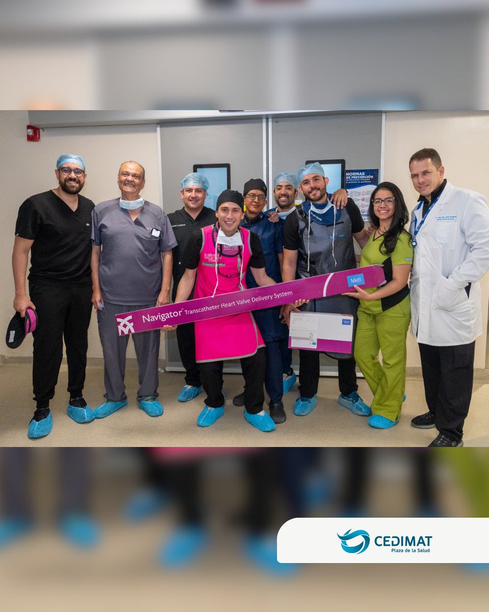 CedimatRD's tweet photo. El equipo de Hemodinamia y Cardiología Intervencionista de CEDIMAT, liderado por el Dr. Carlos García Lithgow, realizó el primer implante tricuspídeo  valva sobre valva del país.

Un procedimiento mínimamente invasivo que evitó una nueva cirugía marcando un hito en la medicina. https://t.co/lunhAQevno