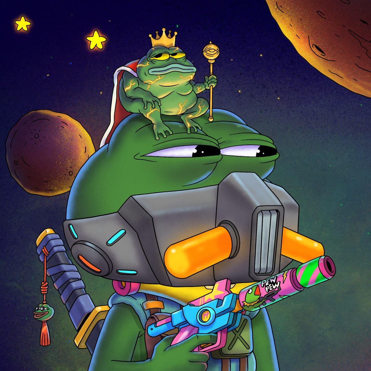 chipiron_eth's tweet photo. Nearly 24h running scripts, fixing edge cases and watching the generator spit out combos for @PepeExplorers 

This thing is huge. By far the most complex collection i’ve ever coded, +900 accessories and some of the results are something else 👀

feels good man 🐸🪐 https://t.co/HLe4cwXVTa