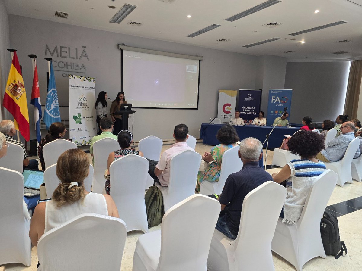 FAOCuba's tweet photo. Innovación desde lo local para transformar los sistemas alimentarios en Cuba 🇨🇺
Con productores y gobiernos locales como protagonistas, @FundacionUH, @FAOCuba y @AECID_es @CooperacionESP  lanzaron hoy un nuevo proyecto para fortalecer la soberanía alimentaria. https://t.co/thDCmIUBqt