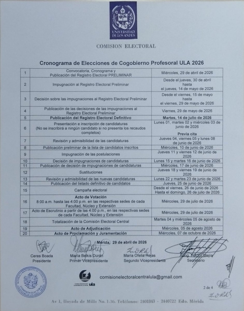 comisionelecULA's tweet photo. https://t.co/ihdUS0E75R