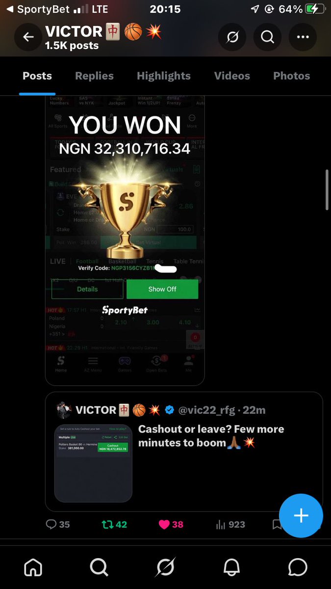 Peterock001's tweet photo. @vic22_rfg More wins 🙏

My second post… God abeg  make this one no pass me by tonight🙏😪

Id 7060607489 https://t.co/VHBANxXwTJ