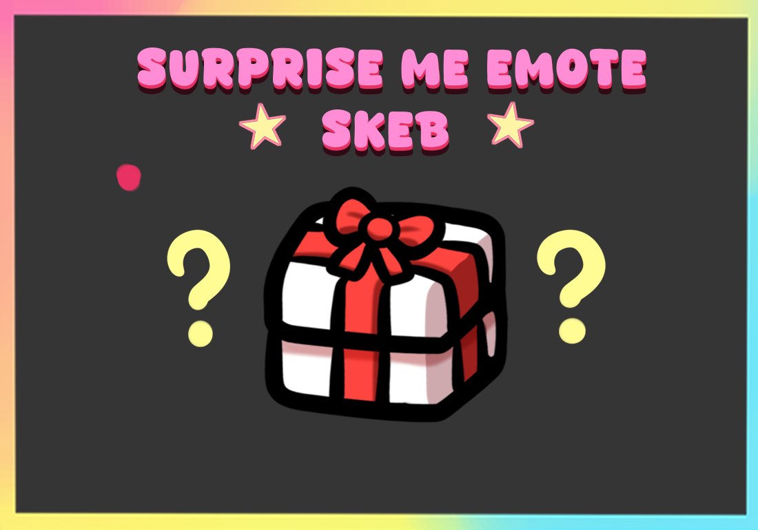 Spiffieyy's tweet photo. 🎁SURPRISE ME EMOTES🎁
I've opened limited slots for some surprise me emote commissions (skeb-style)! These will be VGen exclusive.

Please read the instructions and terms if you're wanting to submit a request for one! I plan to open more in the future.

🟢https://t.co/Xv7VybgFy2 https://t.co/u3oJCtZCCD