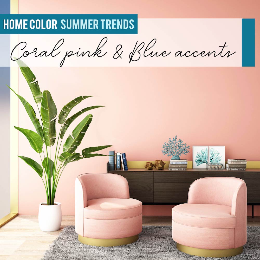MarioHRealtor's tweet photo. For a bold summer home style, combine coral pink and blue accents. #HomeStyles https://t.co/YUJxU5WjcG