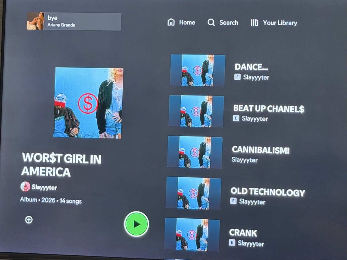 JustabirdXOTWOD's tweet photo. STARTING MY FIRST LISTEN TO @slayyyter  WOR$T GIRL IN AMERICA. @velvetdreaminxo @5ilass @rabbithuntin https://t.co/RuFIiuuXSn
