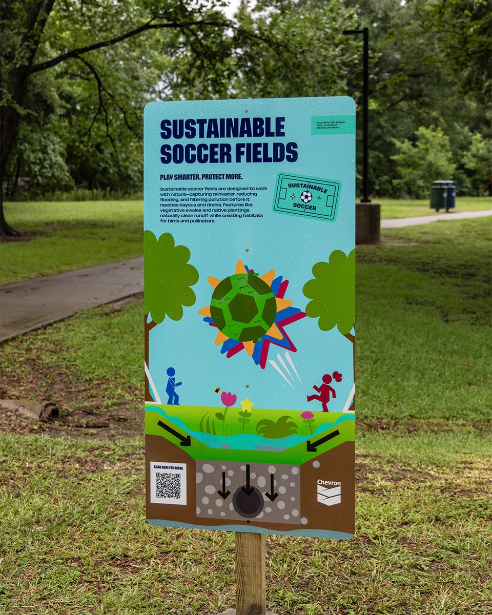 HC_HSA's tweet photo. Today, Chevron and Impact Houston 26, the legacy initiative launched by the FIFA World Cup 2026™ Houston Host Committee with the Sports Authority Foundation, celebrated the unveiling of a new resilient soccer field at Mason Park, designed with sustainability, climate resilience, and inclusive play at its core.

This transformation goes beyond the pitch: new shade trees, habitat restoration, improved gathering spaces, educational elements, and thoughtful design features will help create a healthier, cooler, and more connected community space for generations to come.

This is the legacy we’re building together for Houston.