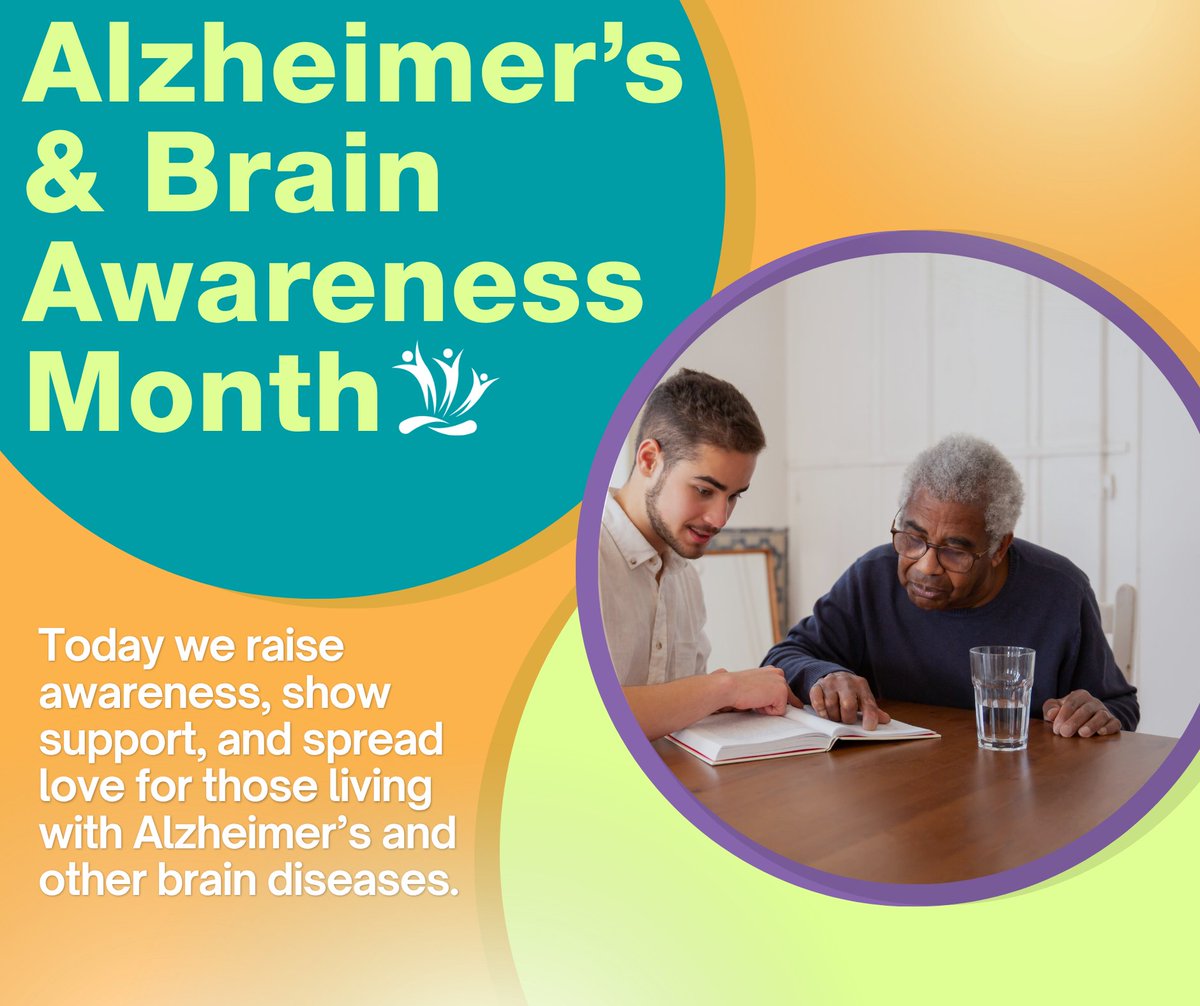 FiveRiversHC's tweet photo. Happy Alzheimer's and Brain Awareness Month! Together, we can promote early detection and support caregivers that give so much to the ones they love.

#AlzheimersAndBrainAwarenessMonth #Alzheimers #Awareness #Nonprofit #Local #FiveRiversHealthCenters https://t.co/bXiPhiBpVI