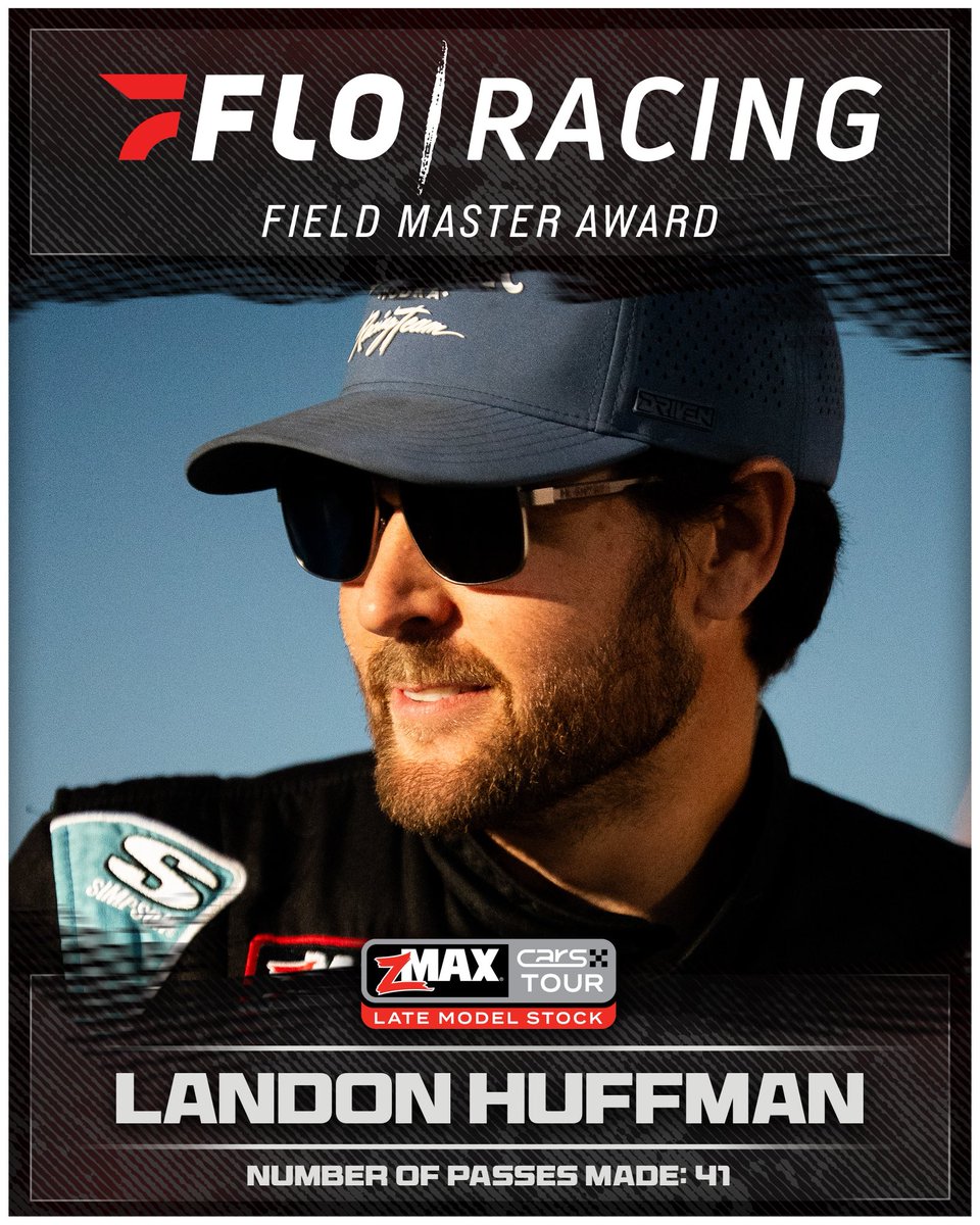 CARSTour's tweet photo. .@LandonHuffman completed 41 passes at @LangleySpeedway to earn the @FloRacing Field Master Award! 💨

@FloRacing | @SoundGearHear https://t.co/3nqSDR8ynr