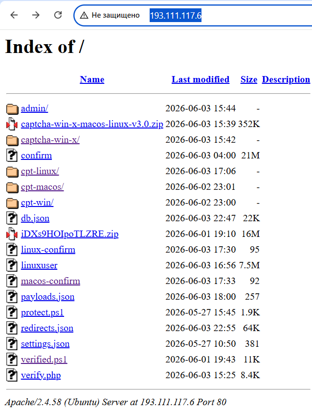 500mk500's tweet photo. @malwrhunterteam Compromised via iframe sites load #clickfix fake captcha from this host.
Related infra:
hXXp://193.111.117.6
adammanagement\.com
cloudfflareg\.com
firsttryeverydayoo\.com
6r.darkfadeson\.top
hmis-api.imenso\.in
ELF: https://t.co/eun8R9U959
machO: https://t.co/zCTIAmL5FW https://t.co/ckt4JazLZJ