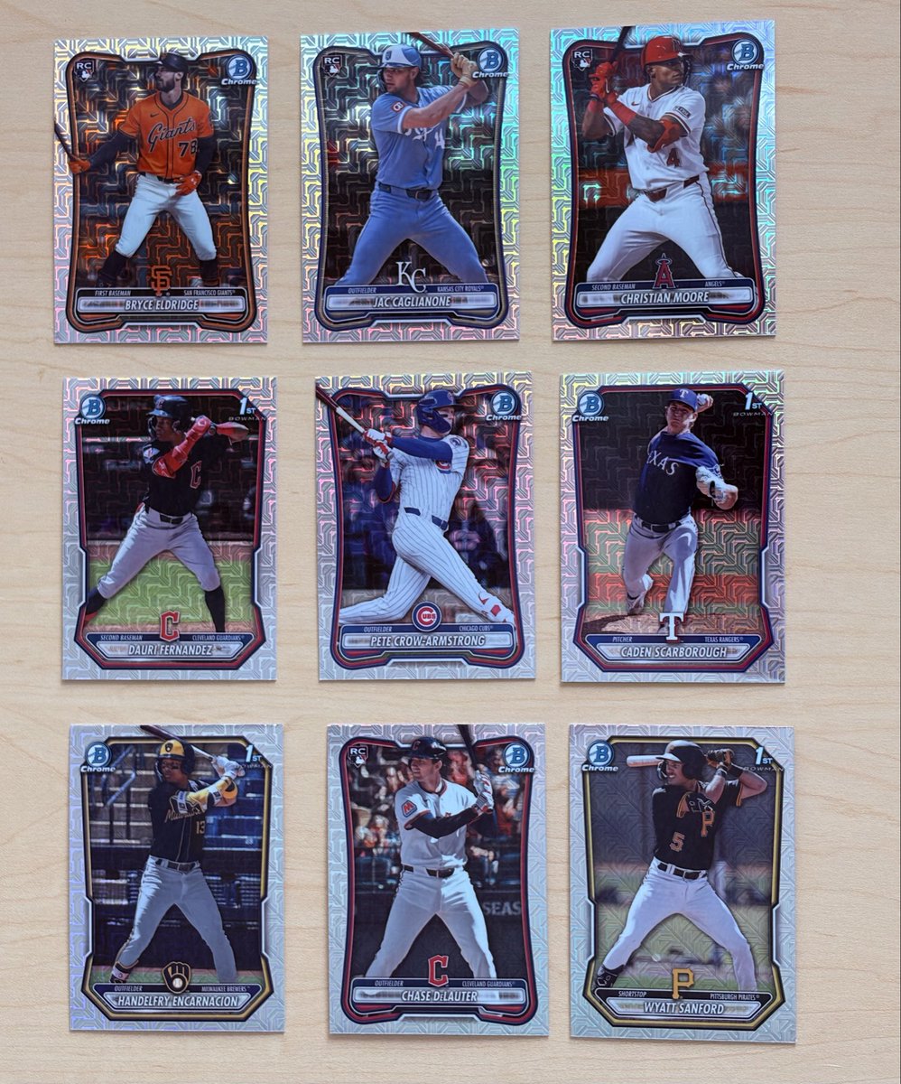 JustnSol's tweet photo. @TheShop_CC Montgomery Mojo auto $30
Harber Laser $5
Anderson Laser $10
Burns Sterling Mojo $5
Ohtani Electric Slugger $10
McLean Red RC Refractor $10
Mojo $3 ea 3 for $7

Pic 3
Everything $1
Ramirez Rainbow $3
Realmuto /159 $5
Lao /299 $3
Lao auto /299 $5

$2 PWE $6 BMWT
ISO /#d and auto Os https://t.co/mo97GpRFMc