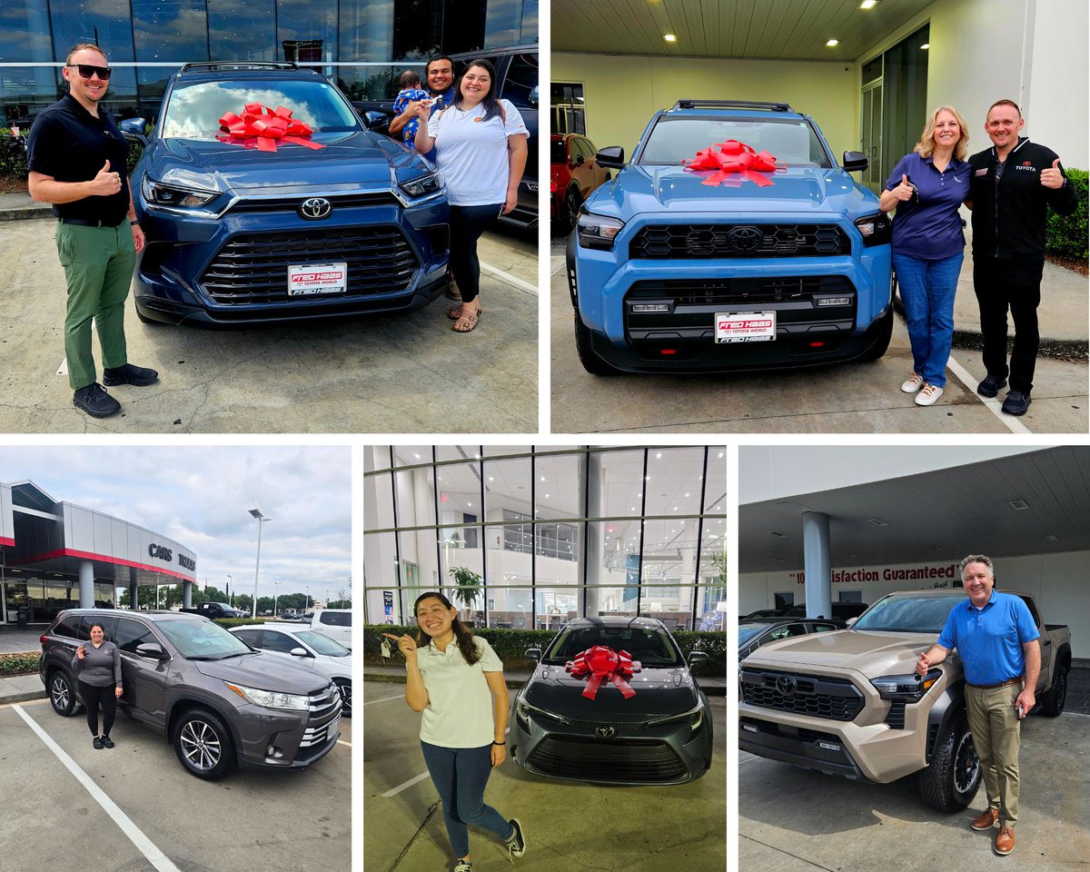 fredhaastoyota's tweet photo. New #happycustomers just drove off our lot! 🎉 Your perfect ride is next. Stop by and let's get you behind the wheel. 🚗✨ Welcome to the family! 🥳 Bowman V., Caroline L., James B., Jerry C., Jon T., Jorge W., Krystal L., Marlene E., Mary G., and Robert L. #Houston #SpringTX https://t.co/5GqcDNQiZX