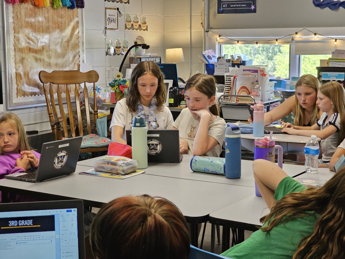 rryanhartley's tweet photo. 3rd graders @mrseckhart and 7th graders collaborate to add artifacts from the school year to their Profile of a Warhawk @WCSWarhawks Wheatland READY websites! #wcsflight https://t.co/CtjrEWviyd