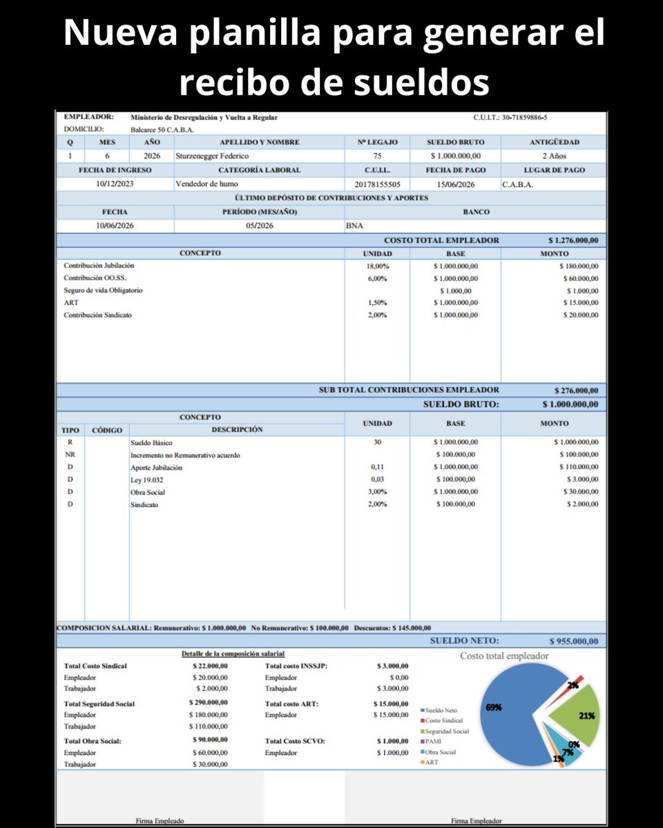 PlanillasUtiles's tweet photo. Ya contamos con la planilla para generar el recibo de sueldos según el Decreto 407/2026, mas detalles en este enlace https://t.co/os3ImPpsIb https://t.co/UbsJ4oV1Ju