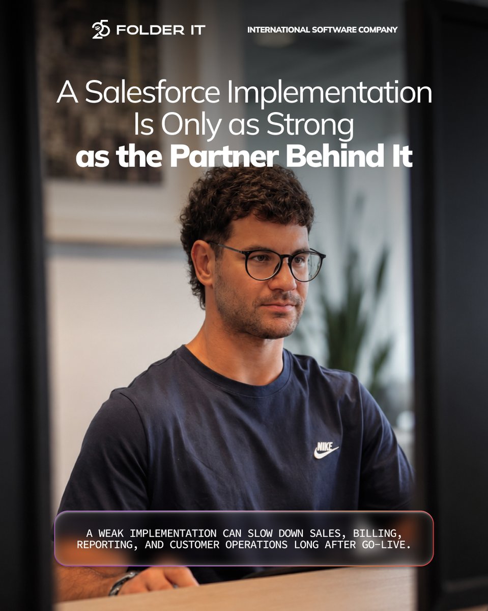 FolderIT's tweet photo. Why do 70% of CRM projects fail? It’s rarely the software; it’s the wrong partner 🚩 

In the era of AI and Data Cloud, a standard partner badge isn't enough. You need a certified Salesforce consulting agency that builds for velocity, not technical debt. https://t.co/5Gofy7oBch
