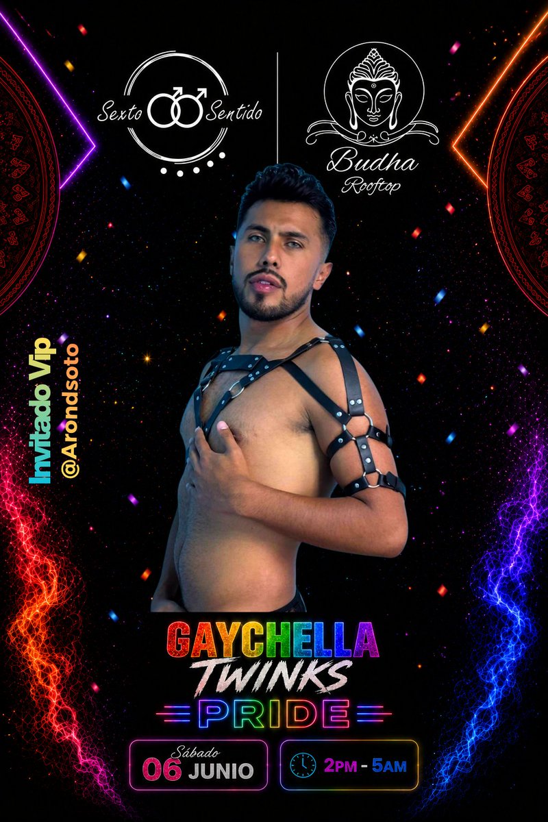 CirculoGayBgta's tweet photo. 🔴🟠🟡🟢🔵🟣

@Arondsoto Invitado Vip 
Sábado 06 de Junio 
GAYCHELLA TWINKS PRIDE 
@_Spa6tosentido 
Zonas Húmedas-Terraza Bar-Masajes-Cuarto Oscuro. https://t.co/SnVTrF706z