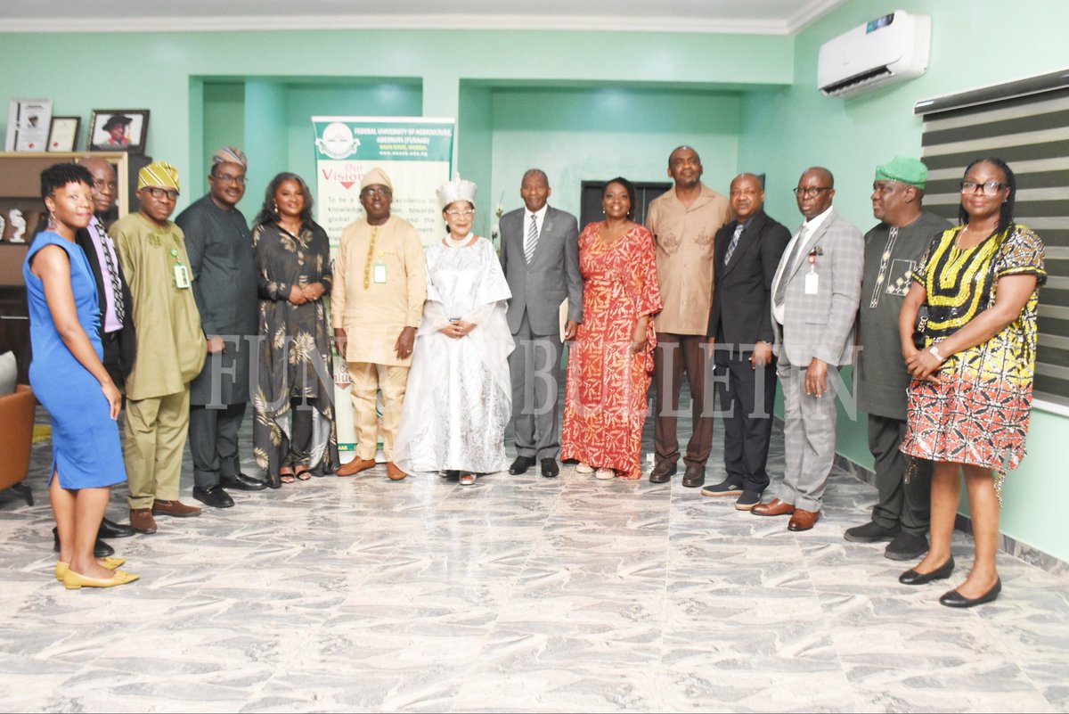 FUNAABNigeria's tweet photo. Namibia’s Former First Lady Challenges African Universities to Shape the Continent’s Future Workforce

 … As She Leads a High-Powered Delegation on Strategic Visit to FUNAAB

By Olasunkanmi Olajide & Femi Dansu

In a significant demonstration of Africa’s growing commitment to cross-border collaboration in education, leadership, and sustainable development, Her Excellency, Madame Monica Hage Geingos, the 3rd First Lady of Namibia and founder of the One Economy Foundation, has called on African universities to take a leading role in transforming the continent’s rapidly expanding population into a globally competitive workforce.

Speaking today, June 3, 2026, during a Strategic Courtesy Visit to the Federal University of Agriculture, Abeokuta (FUNAAB), Africa’s foremost University of Agriculture, Madame Geingos stressed the urgency of investing in education, innovation, and leadership development as Africa positions itself for a future in which one out of every four people globally is projected to be African by 2050.

Addressing university leaders, Academics, policymakers, and students, she noted that Africa’s demographic growth presents a historic opportunity, but warned that population expansion alone would not guarantee prosperity without deliberate investments in human capital development. “The challenge before Africa is not merely population growth, but preparing that population with the knowledge, competencies, and values required to compete and lead in a rapidly evolving global economy,” she said.

Madame Geingos identified the widening gap between industry expectations and graduate competencies as one of the most pressing challenges confronting African economies. She stressed that universities must work more closely with governments, businesses, and development institutions to produce graduates equipped with both technical expertise and leadership capacity.

Drawing from the work of the Leadership Lab and the Dr. Hage G. Geingob Presidential Centre, Madame Geingos emphasised the importance of ethical leadership in Africa’s development journey. She explained that the initiatives were designed to cultivate a new generation of leaders capable of navigating complex governance challenges while remaining committed to integrity, accountability, and public service.

Reflecting on the legacy of her late husband, , she described him as a visionary Pan-African leader whose lifelong commitment to education, transparency, and national development has continued to inspire emerging leaders across the continent.

As part of efforts to preserve and promote his intellectual contributions, Madame Geingos promised to present a copy of the late President’s Doctoral thesis on state formation to FUNAAB. She also highlighted the enduring relationship between Nigeria and Namibia, paying tribute to Nigeria’s historic role in Namibia’s liberation struggle and acknowledging the influence of renowned Nigerian economist and statesman, late Prof. Adebayo Adedeji whom she described as one of President Geingob’s mentors and a champion of African integration.