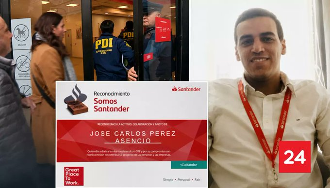 FuckCheckCL's tweet photo. ✅VERIFICADO
José Carlos Pérez Asensio, exejecutivo del Banco Santander ligado al Tren de Aragua, es contratado como asesor del alcalde de Santiago, Mario Desbordes (RN): "Es venezolano y ladrón, tiene todo para triunfar en la municipalidad de Santiago". https://t.co/hQUUCLdUfN