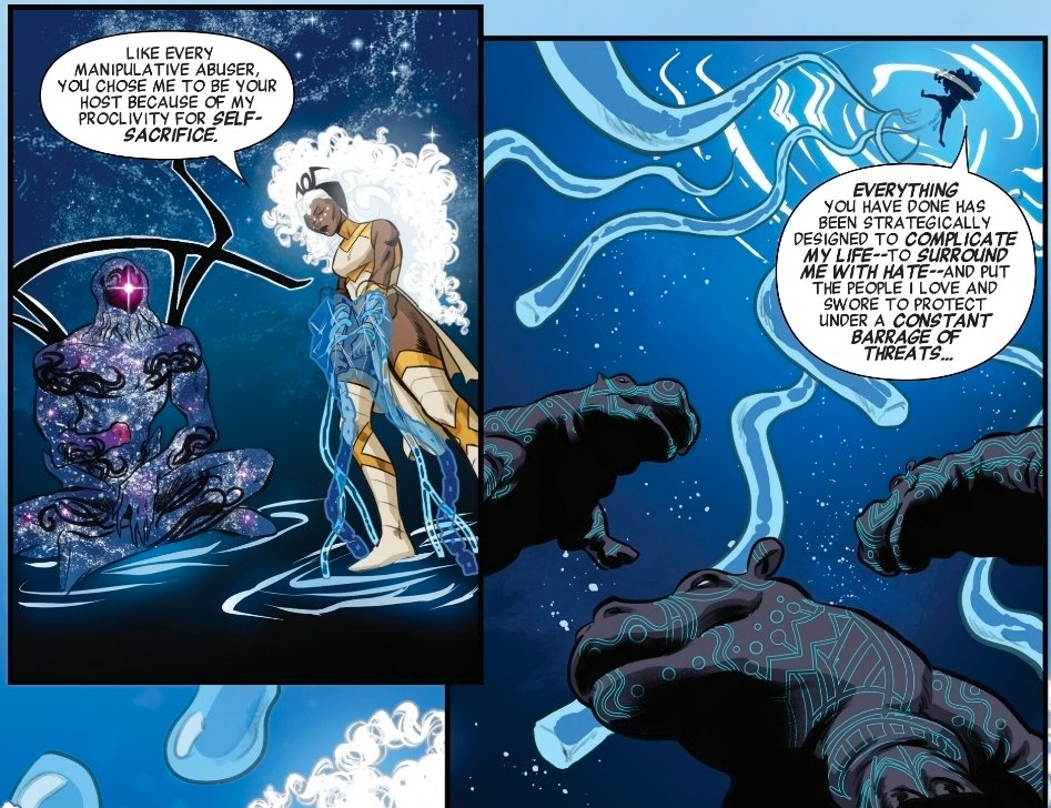 butterflykyss's tweet photo. 20. Obliterates eternity 

Not only does she negate Eternity’s bounding spell he placed on her, but then she expels him from her body and then obliterates him. https://t.co/62vg3TzcI2