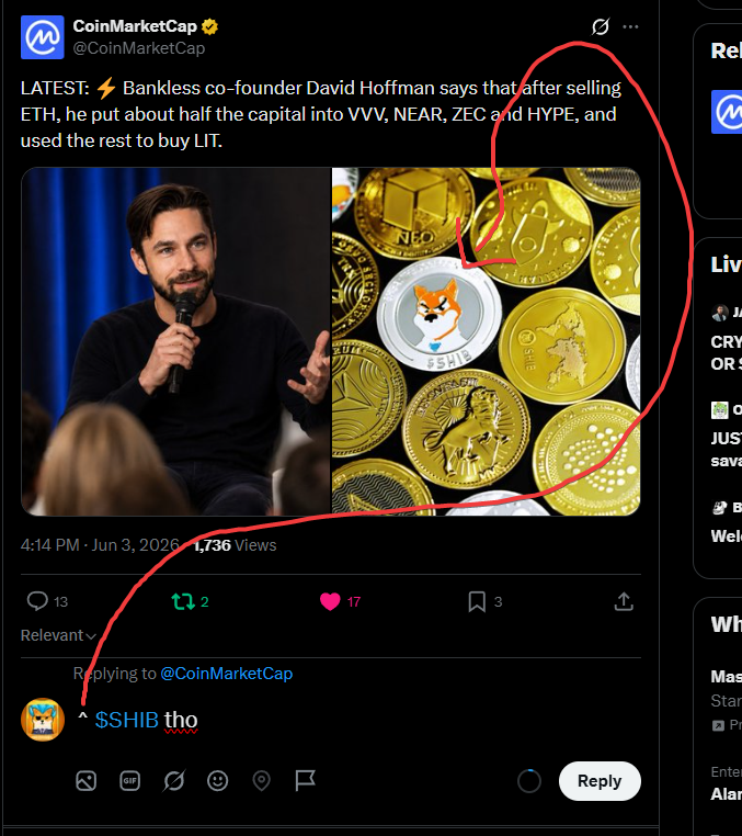 Mazrael_shib's tweet photo. @CoinMarketCap ^ $SHIB tho https://t.co/9iCvFbBkzK