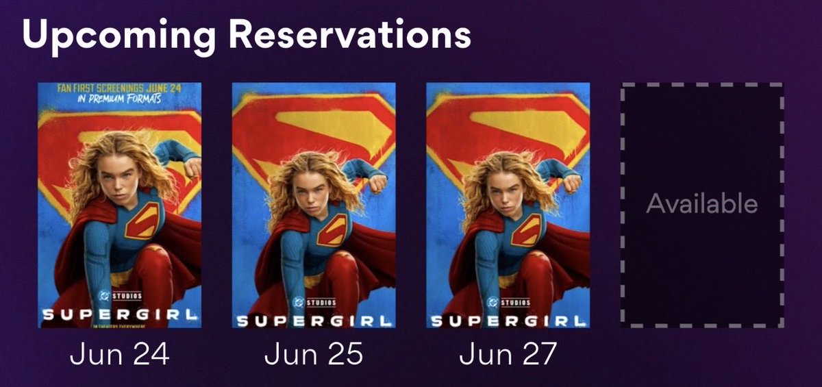 GaMovics's tweet photo. Ok I’m ready for my #supergirl #supergirlsummer #summerofsupergirl @AMCTheatres #alist had to save one tomorrow for @odysseymovie lol https://t.co/gNkh6MD4nD