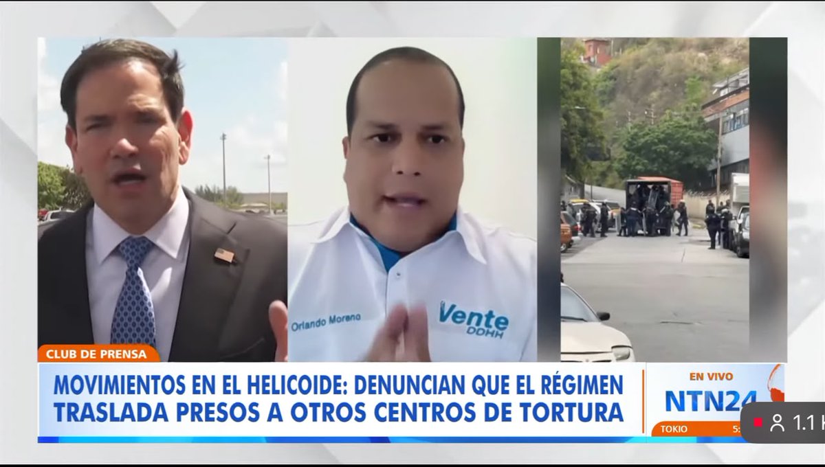 VenteDDHH's tweet photo. AHORA | Orlando Moreno (@orlandomorenove) en vivo por @NTN24:

"En  este momento tenemos una situación de extrema gravedad en El Helicoide. Es una operación de ocultamiento y desesperación; hay un despliegue de más de 200 funcionarios policiales que están cerrando los accesos. Se estaría dando un traslado masivo".

https://t.co/CQ69cIlPUu