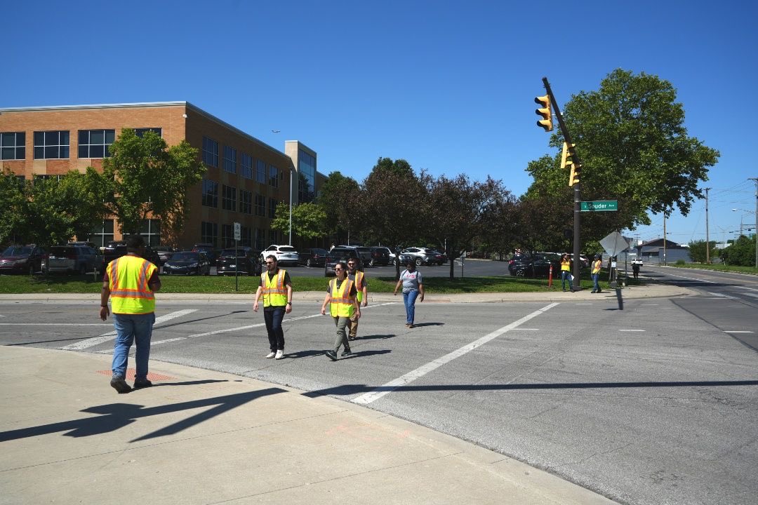 VisionZeroCbus's tweet photo. Vision Zero partners visited a stretch of Harmon Ave that has seen a high number of serious injury and fatal crashes, and crashes involving people walking, biking or riding a motorcycle. The team evaluated the street and discussed short, mid and long-term ways to improve safety. https://t.co/GLAjHXdntZ