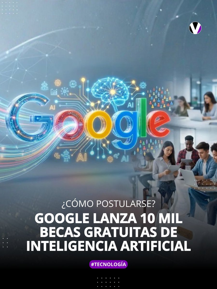 revistavistazo's tweet photo. ¡Oportunidad! Google abrió la convocatoria para 10.000 becas gratuitas en Inteligencia Artificial. No se requiere experiencia previa en programación para acceder a este aprendizaje. Conoce cómo aplicar 👉🏻 https://t.co/TzxmTqPiVb https://t.co/2KWldpPSUj