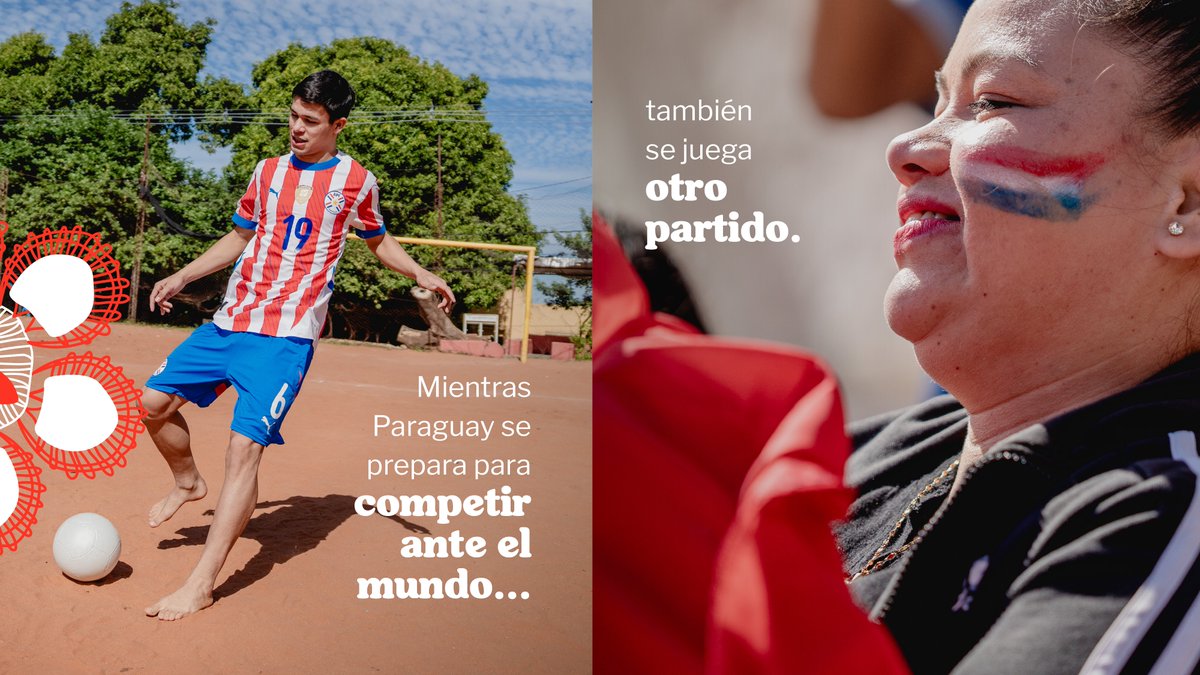UNFPAPy's tweet photo. Mientras Paraguay se prepara para competir ante el mundo, también juega por el respeto, la igualdad y una vida #SinViolencia 🇵🇾⚽🧡
Las juventudes son protagonistas del cambio. Decimos NO a la violencia y SÍ a la vida.

#QuieroVivirAsí @APFOficial @LosPynandiPy  @UNFPA @unfpa_lac https://t.co/fZdWzF8n30