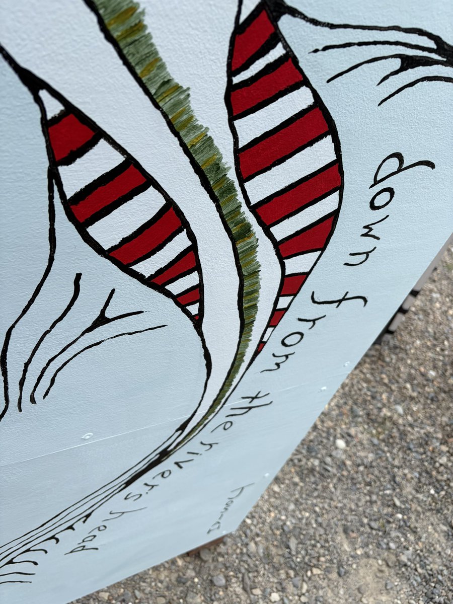 lessethereal's tweet photo. Painted in the haiku before the rain:

counting all the paths
down from the river’s head
where we meet

the haiku is written so that it can be read in any order.

still need to paint in the rock and finish the current. only a few more days to go! https://t.co/iscZ8uQZKt