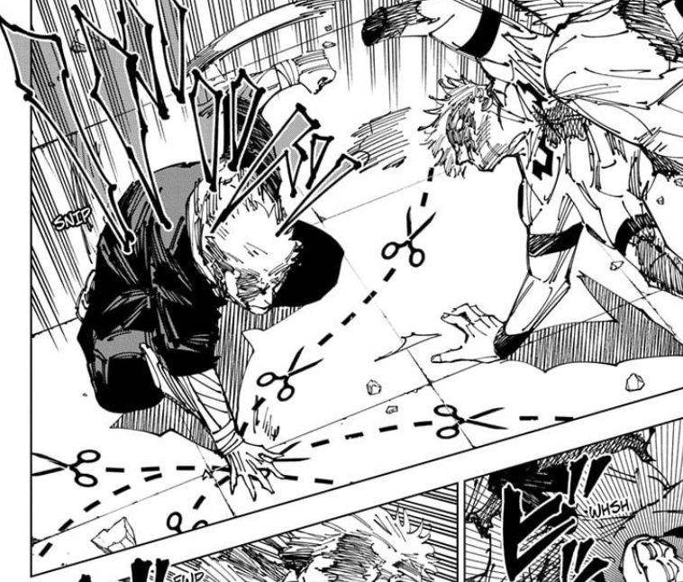treasurwd's tweet photo. I like that Yuji's version of Shrine is much more telepathed, much more obvious. You can see where it's going. It's honest and direct, just like Yuji in a way. Whereas Sukuna's is invisible, a force of nature, too quick to react to. Like divine reckoning https://t.co/6m6qQ5LUO3