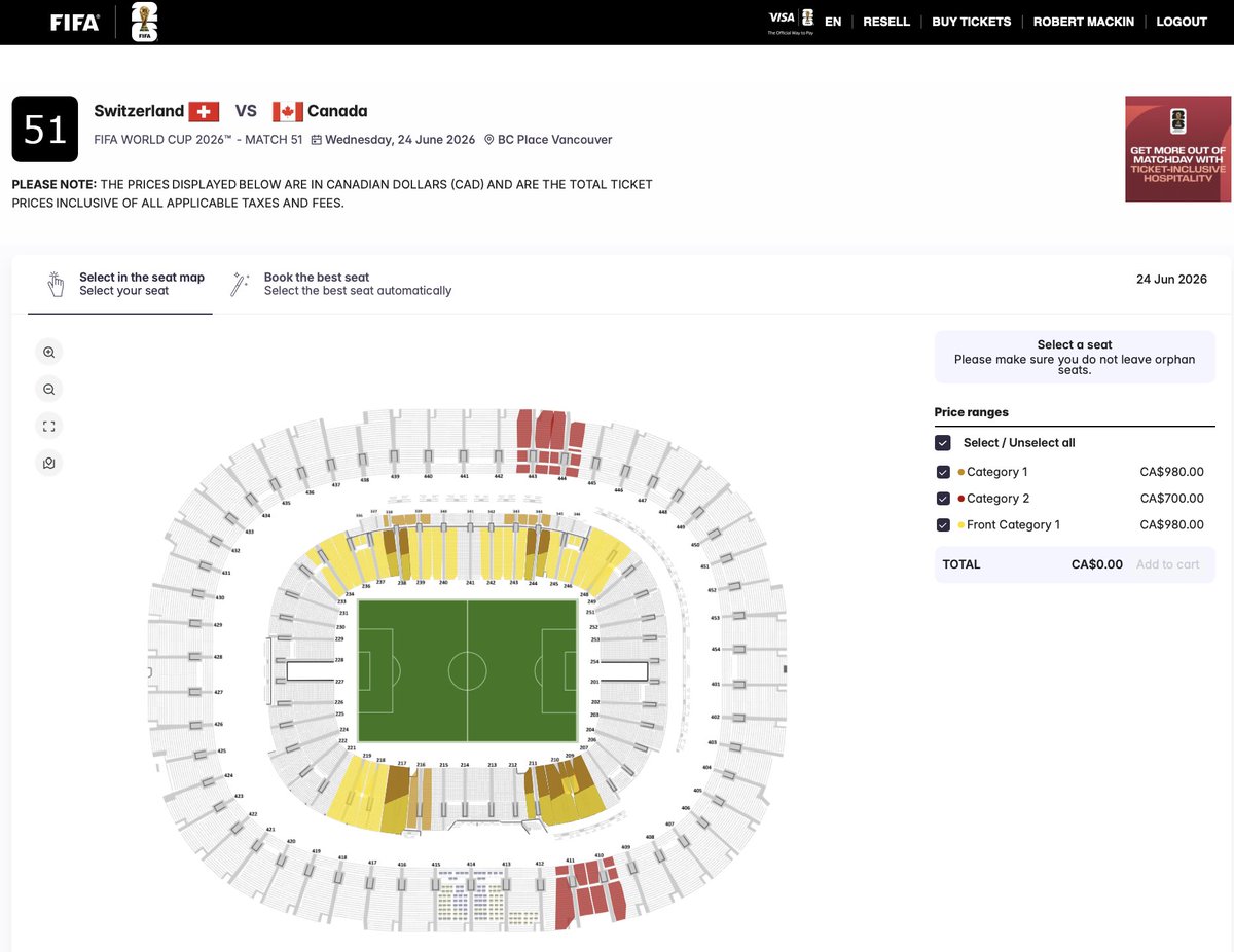bobmackin's tweet photo. For two of the first four #FIFAWorldCup matches in B.C. Place Stadium, the get in price is $530/ticket. #bcpoli #cdnpoli https://t.co/uwh0CJuuhT