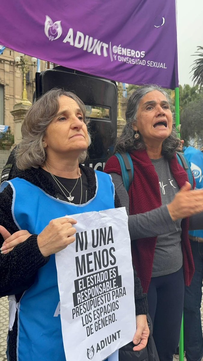 ADIUNT's tweet photo. Denunciamos intimidación de parte de la policía provincial de Jaldo que pretende cercenar el derecho a la protesta contra la manifestación que realiza el movimiento de mujeres en una nueva edición del #NiUnaMenos

El Estado es responsable. https://t.co/GcWgKTpRaC