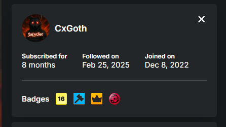 CxGoth's tweet photo. New Layout for kick profile when clicking on name in chat 🤔🤔 https://t.co/61VY0S4AdQ
