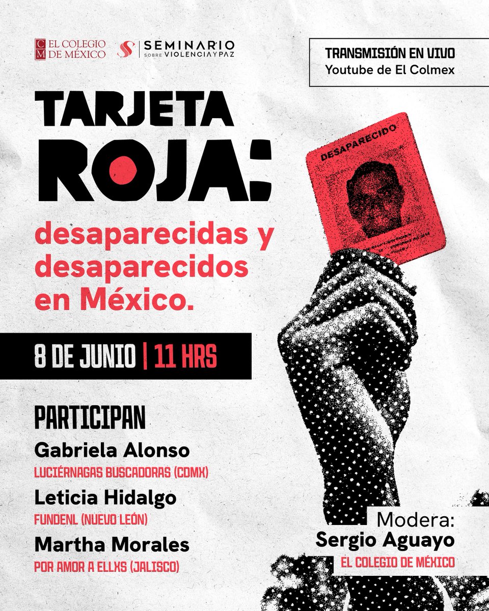 SViolenciayPaz's tweet photo. ¡Nos vemos el lunes! 

Transmisión: https://t.co/zGxqbLgdGL

@FUNDENL @PorAmorAEllxs #LuciérnagasBuscadoras https://t.co/j22Koq5Sro