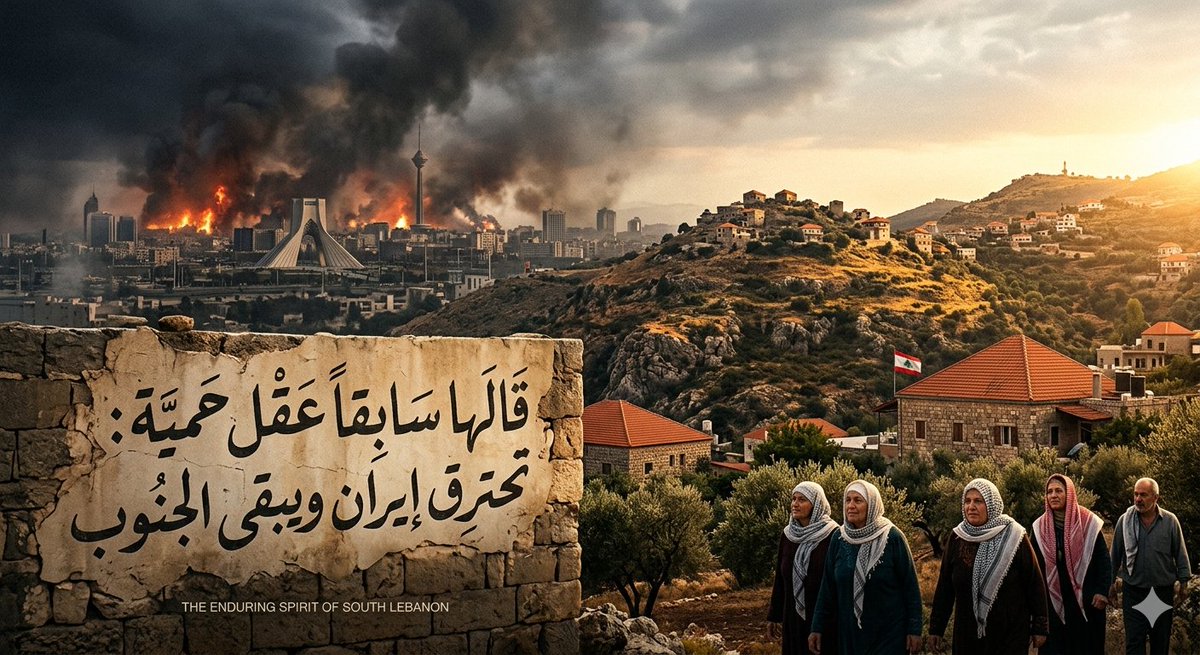 PspGermany's tweet photo. في عبارة تختزل عمق التحولات الجيوسياسية في المنطقة، تتردد أصداء المقولة الشهيرة التي نُسبت سابقاً للقيادي العسكري عقل حمية: "تحترق إيران ويبقى الجنوب". عبارة لم تكن مجرد موقف عابر، بل قراءة مبكرة لجدلية العلاقة بين الساحات الإقليمية وخصوصية الأرض https://t.co/w8EUjJv4ny