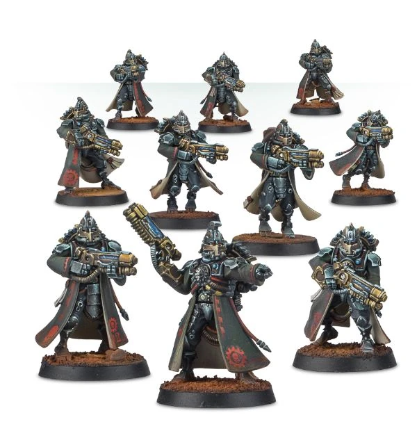 MachDominus's tweet photo. Shout-out to the Secutarii! Colloquialy known as the Titan Guard, they are a variation of the Skitarii, tasked with supporting the marching Titan Legions.

They are typically seen providing close-quarters defenses from ambushes and clearing targets too small for the Titans. https://t.co/ZvN9tIT2Oq
