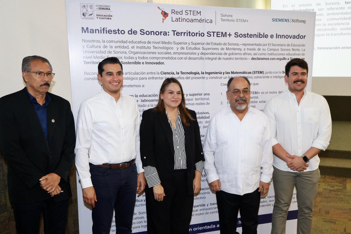 SECSonora's tweet photo. El @gobiernosonora, a través de la Secretaría de Educación y Cultura (SEC), promovió la declaración de Sonora como Territorio STEM+ Sostenible e Innovador. ✍🏻✨

📨 Lee el boletín completo en: https://t.co/IoElfZMLxl https://t.co/NQNNYa3PAm