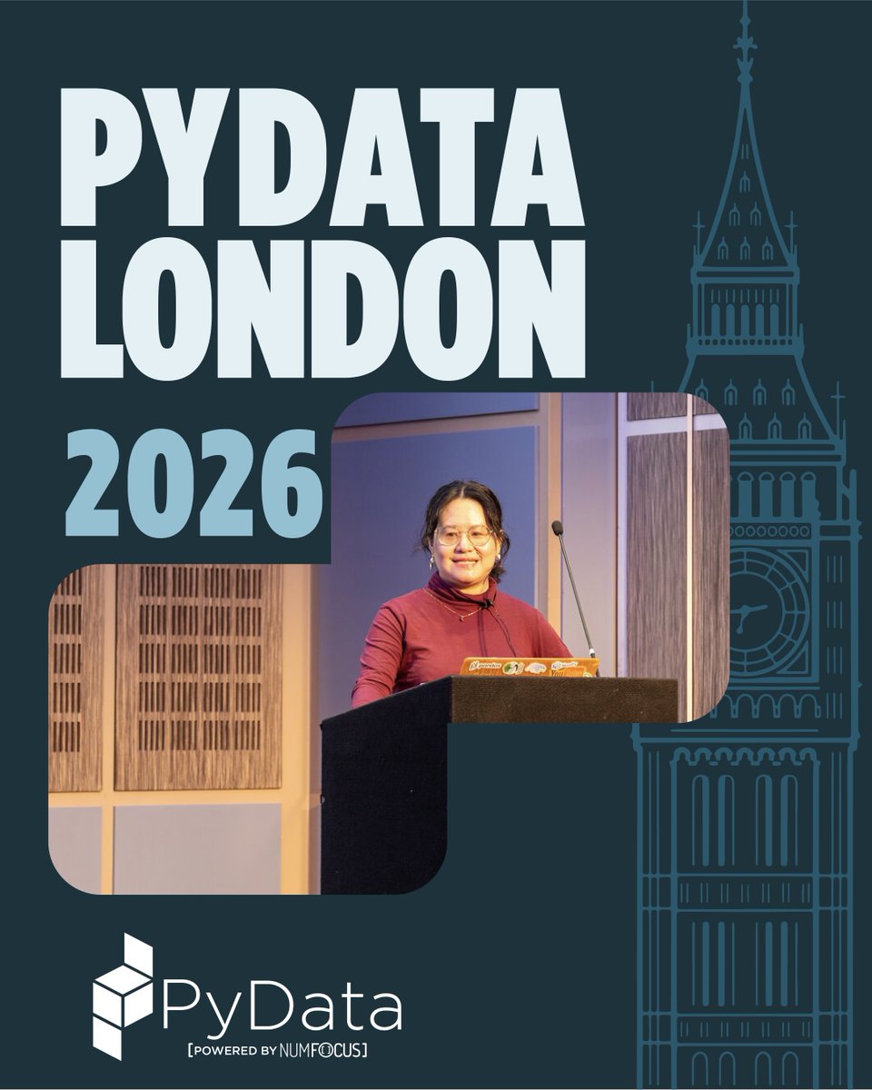 PyData's tweet photo. We're just a few days away from PyData London 2026, and there's still time to join this incredible conference. 3 days of talks, tutorials, and community building. What else could you ask for?

- - -
PyData London 2026:
Convene Sancroft, St. Paul's
Tutorials: Friday, June 5-7
Talks: Saturday and Sunday, June 6-7
Keynote Speakers all 3 days
Tickets: https://t.co/GVdhXffo1E