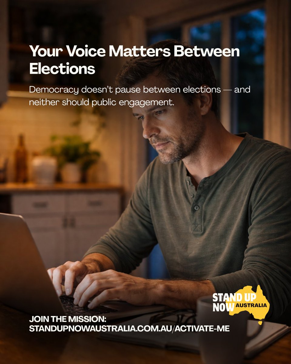 StandUpAus_'s tweet photo. Elections matter, but democracy thrives when Australians stay engaged beyond voting—join Stand Up Now Australia! https://t.co/m5lPqg1Cqt https://t.co/Ly15OvR8rZ