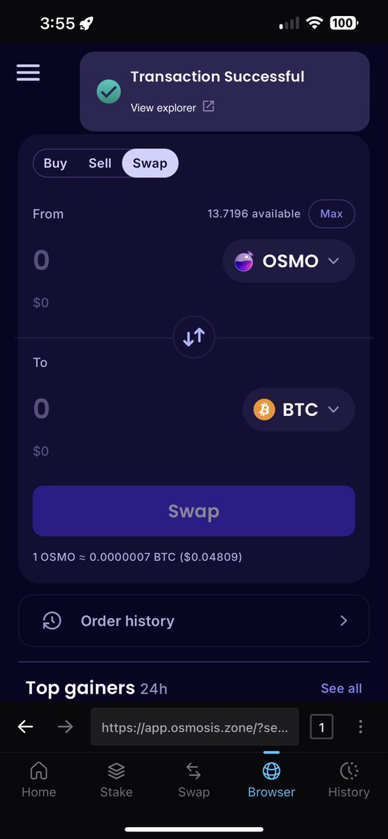 AnybodyCoinbase's tweet photo. I can earn rewards for staking $ATOM at 15.72% and $JUNO at 26.34%
On @Osmosis I would need to swap these two for $OSMO since it’s just more liquidity for $BTC in this market.
So,
Can your idle #bitcoin increase itself?! https://t.co/9fVnFxNS2c