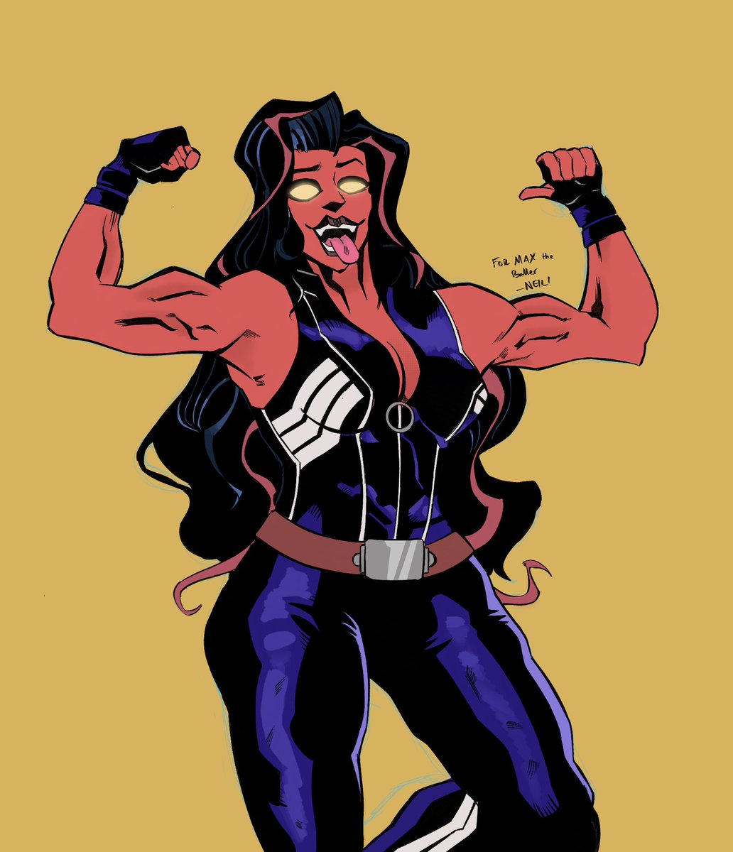 QuilSniv's tweet photo. Friend of the show @redrollerball_ had a birthday recently so I drew him his favorite red lady. https://t.co/uQR0cNq3nK