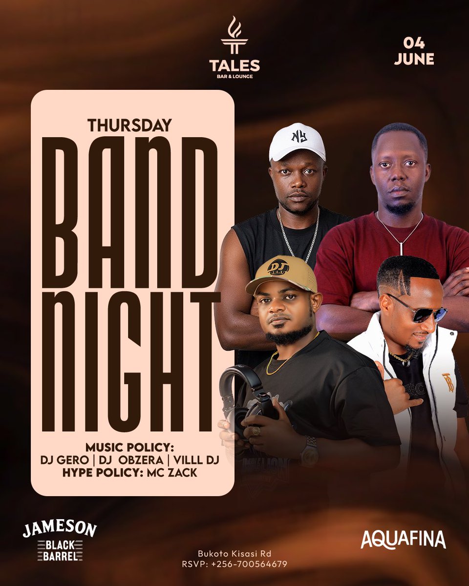 Taleslounge_kla's tweet photo. Thursday nights hit different at Tales.

The band is tuned, the DJs are ready, and the vibes are set for a night of great music and unforgettable moments.

📞 Reservations: +256 700 564 679

#TalesBarAndLounge #ThursdayVibes #LiveMusicUG https://t.co/T4rs58gMAd