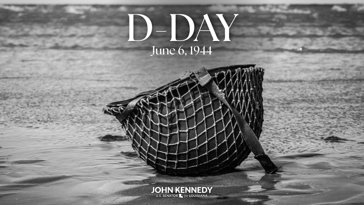 SenJohnKennedy's tweet photo. 82 years ago, the heroes of D-Day stormed Normandy and showed the world what freedom costs.

They looked tyranny in the eye and did not blink. They helped save the free world.

We can never repay them—but we will always remember their courage, sacrifice and love of country. https://t.co/DTi1his83j