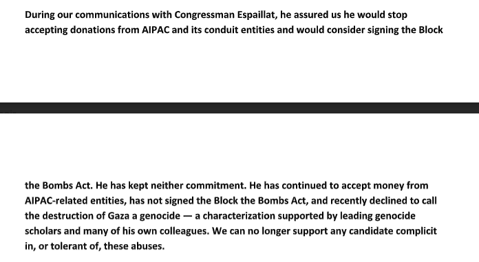 clauirizarry's tweet photo. INBOX: New York Progressive Action Network, a statewide organization with ties to Bernie Sanders' 2016 presidential campaign, rescinded its endorsement of Rep. Adriano Espaillat and is backing @DarializaforNY for NY-13 instead, over disagreements over AIPAC and Gaza https://t.co/23QlpH5RUJ