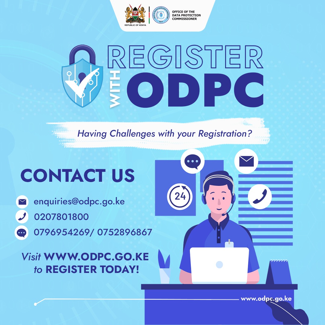 ODPC_KE's tweet photo. Registration giving you a hard time? 🤔
Our team is ready to help you navigate the ODPC registration process quickly and efficiently. Reach out through our official support channels and get back on track.
Compliance starts with registration.
@ikassait
#DataProtection #DataPrivacy