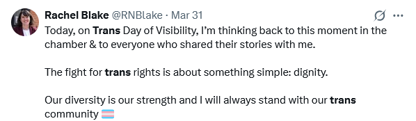 waslottie's tweet photo. March - I will always stand with our trans community 

June - I can't be bothered to sign a document supporting trans rights. https://t.co/jOBwaP2D7h