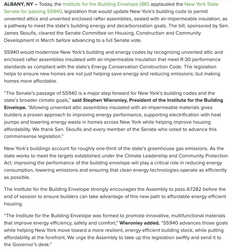 BuildingEnv's tweet photo. NEW: IBE Applauds New York Senate Passage of S5940

Read more: https://t.co/FBG4Bk6LBt https://t.co/CMOYnBlSBJ