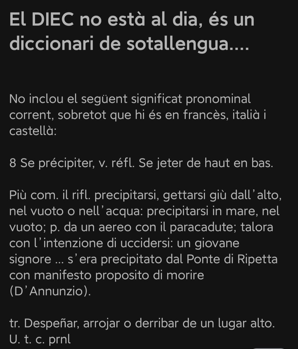 UnTalCorrec's tweet photo. @iec : amb els nostres diners feu un diccionari més i més ple de castellanismes i de calcs semàntics del castellà, i sense mots o accepcions bàsiques, ni tampoc més fons d'armari ben català. https://t.co/B0lvz5Akkb