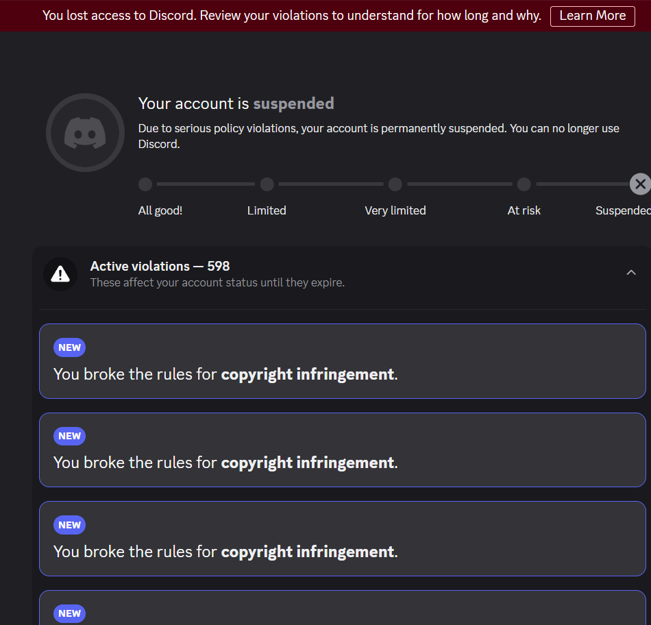 realjaydes's tweet photo. Good evening @discord you can take the account but for fucks sake stop spamming my email https://t.co/yUc9zQUB4E