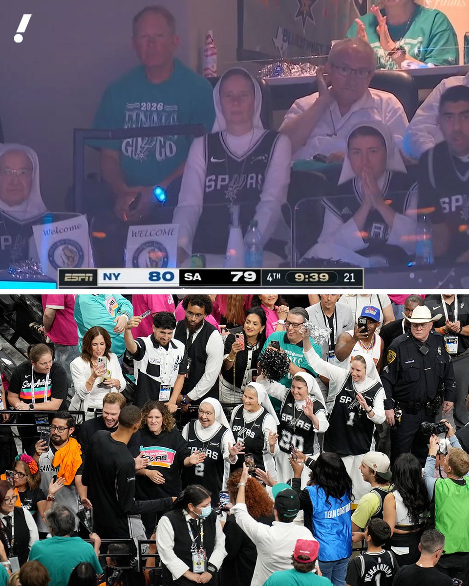 YahooSports's tweet photo. THE SPURS NUNS ARE LOCKED IN FOR THE NBA FINALS 🔥 https://t.co/HUg6bgFnGm
